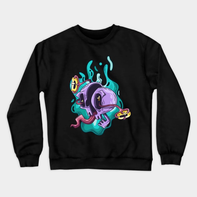 Crazy Skull with no Face on it. Crewneck Sweatshirt by Zuvarie